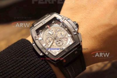 Perfect Replica All Black Hublot Big Bang 45mm Replica Watches